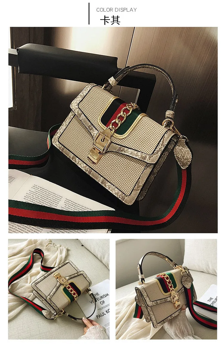 Small Crocodile Print Flap Bags