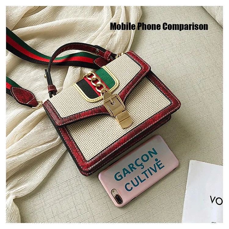 Small Crocodile Print Flap Bags