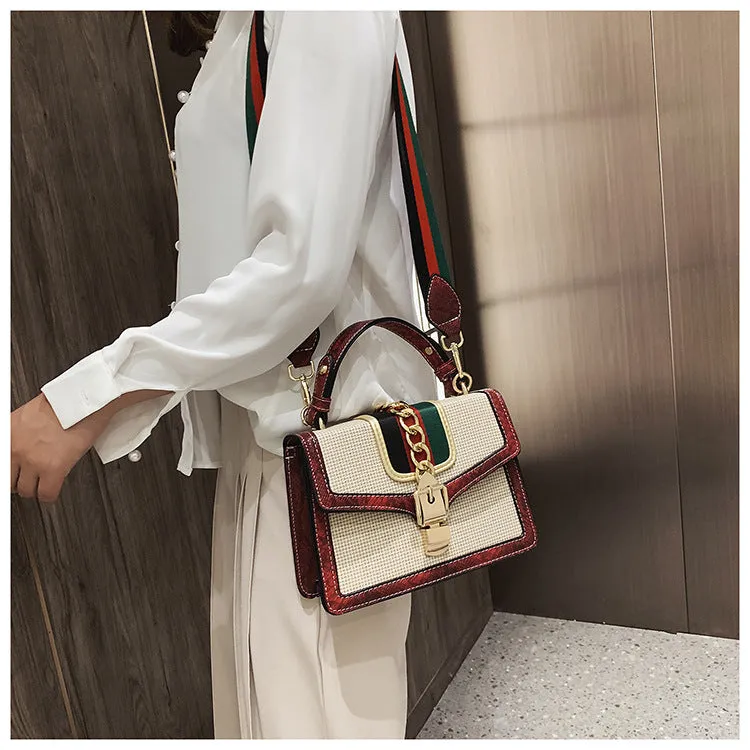 Small Crocodile Print Flap Bags