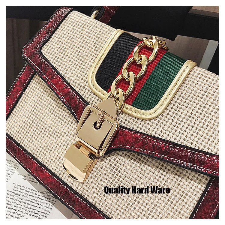 Small Crocodile Print Flap Bags