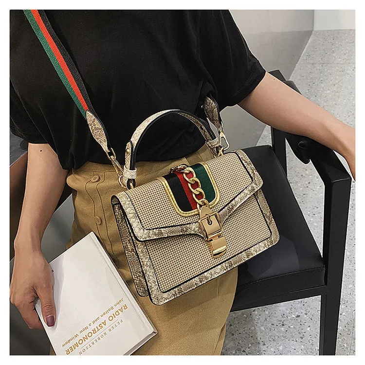 Small Crocodile Print Flap Bags