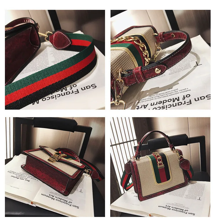 Small Crocodile Print Flap Bags