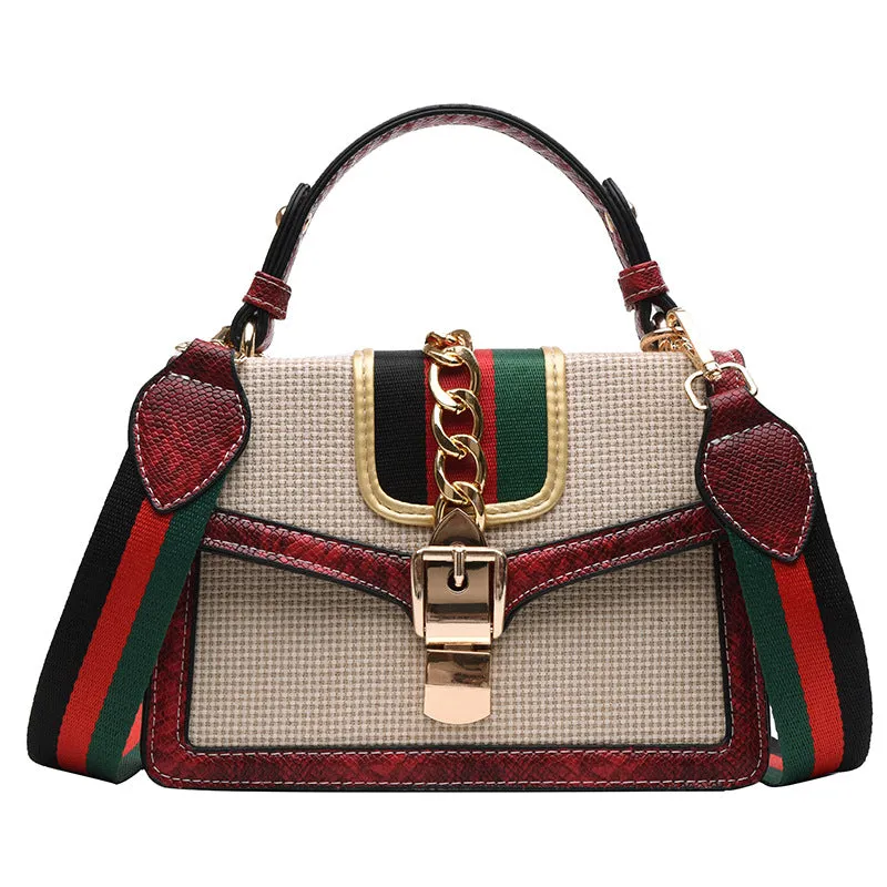 Small Crocodile Print Flap Bags
