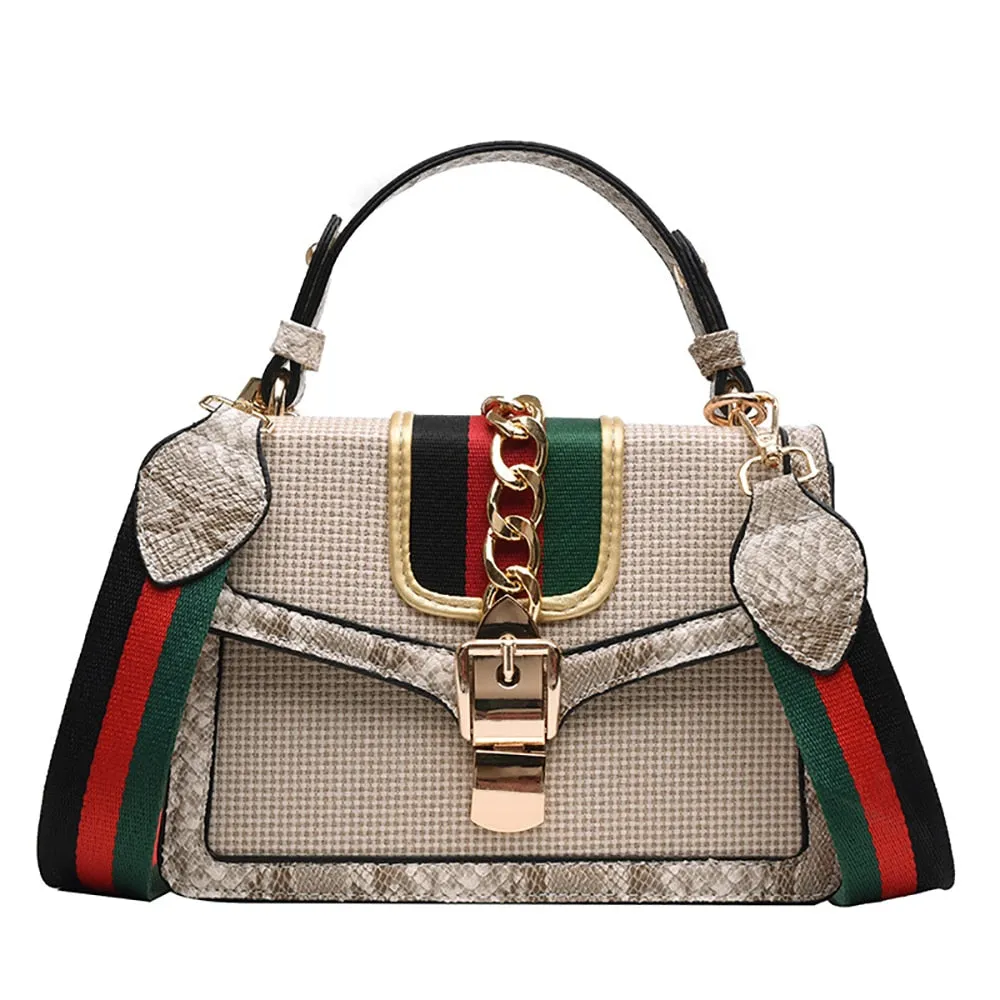 Small Crocodile Print Flap Bags