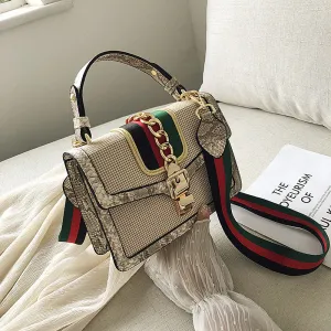 Small Crocodile Print Flap Bags