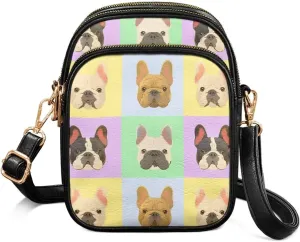 Small Crossbody Bags for Women, Clover PU Leather Cell Phone Purses Travel, Mushroom Print Zip Shoulder Wallet
