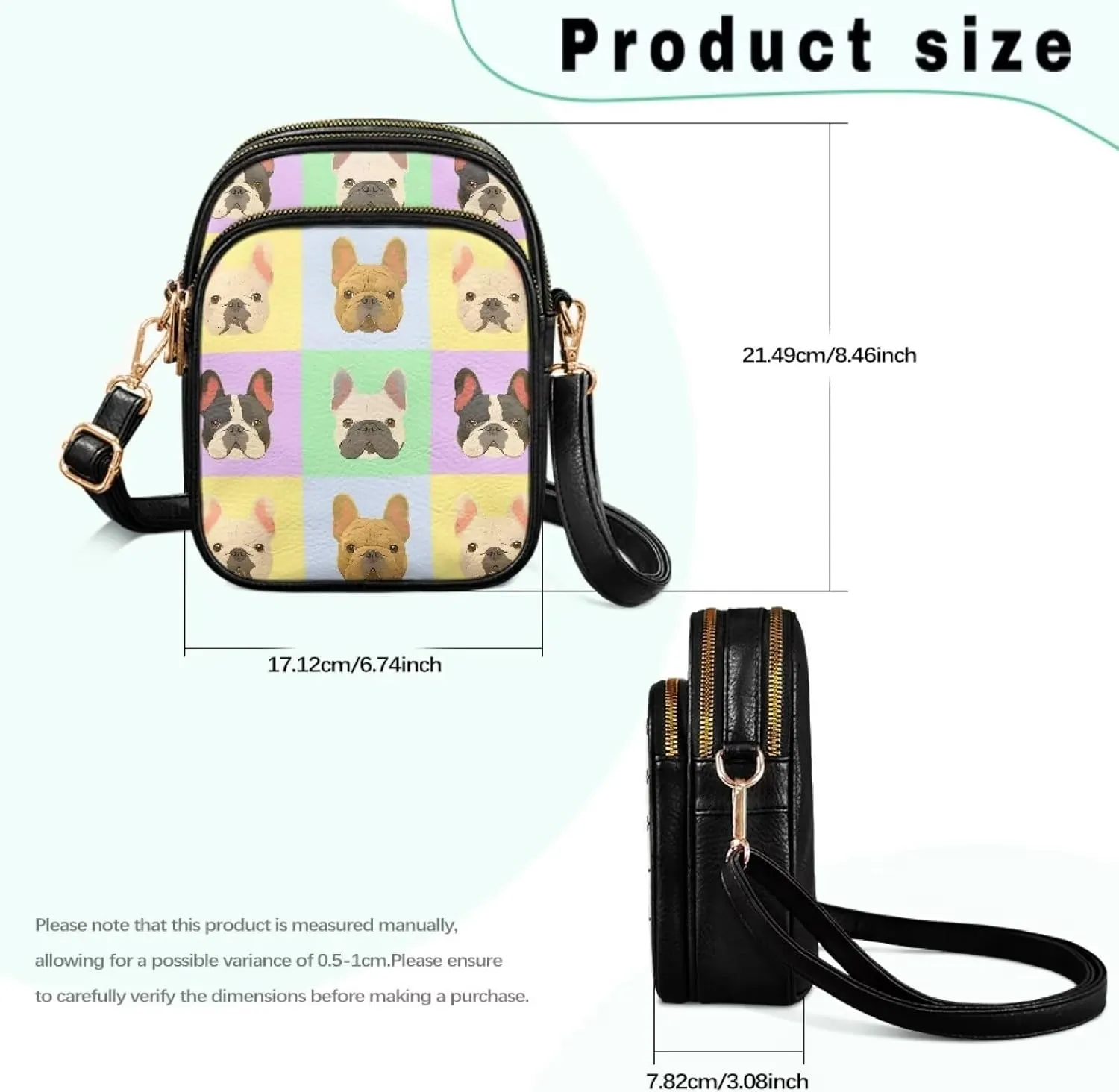 Small Crossbody Bags for Women, Clover PU Leather Cell Phone Purses Travel, Mushroom Print Zip Shoulder Wallet