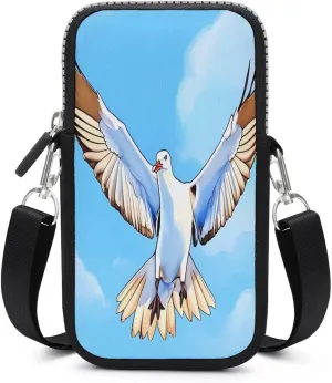 Small Crossbody Bags for Women,Seagulls in Flight Print Mobile Phone Bag,Trendy Cross Body Cell Phone Purse Shoulder Bag