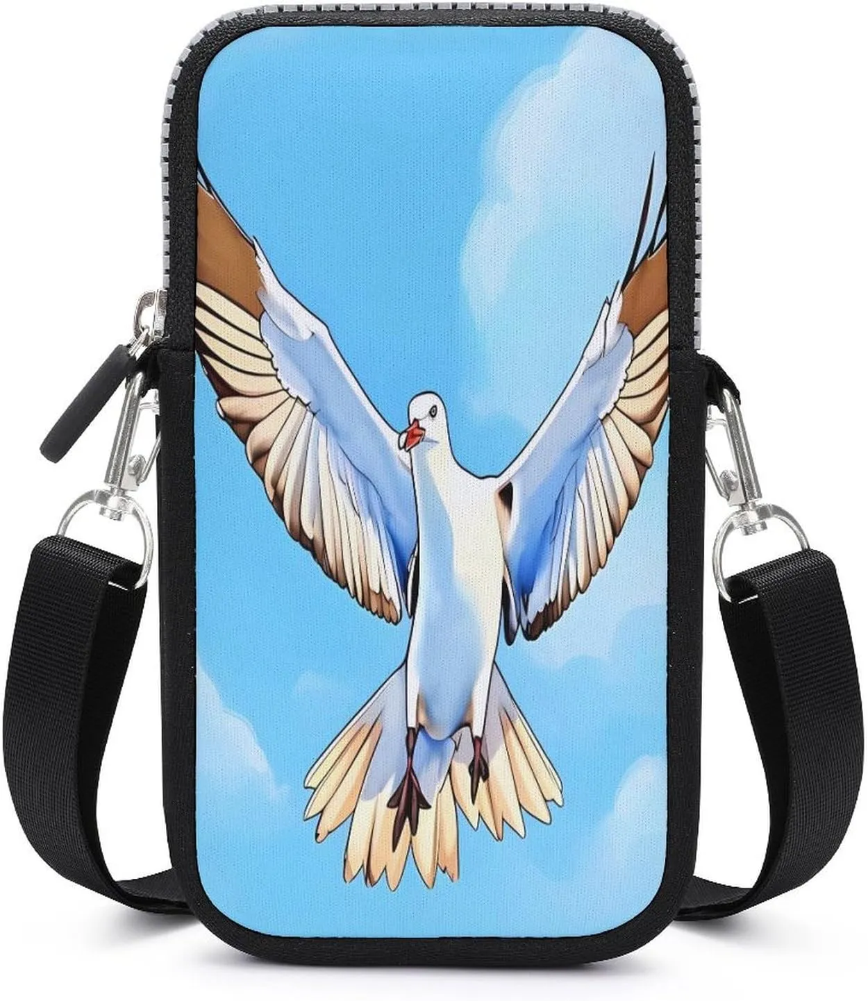 Small Crossbody Bags for Women,Seagulls in Flight Print Mobile Phone Bag,Trendy Cross Body Cell Phone Purse Shoulder Bag