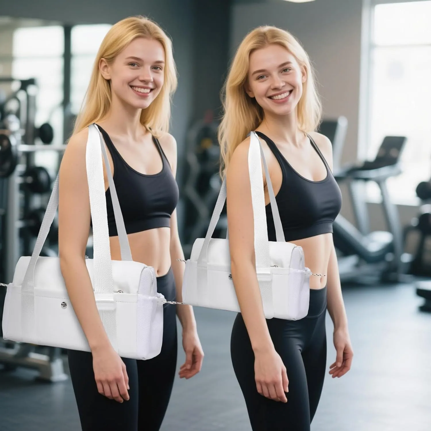 Small Gym Bag For Women Mini Gym Duffle Bag with Wet Compartment Waterproof Sports（Beige Small）