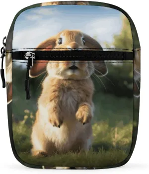 Small Satchel Purse Mini Shoulder Bag Personalized Cute Funny Rabbit Print Crossbody Bags For Women Men
