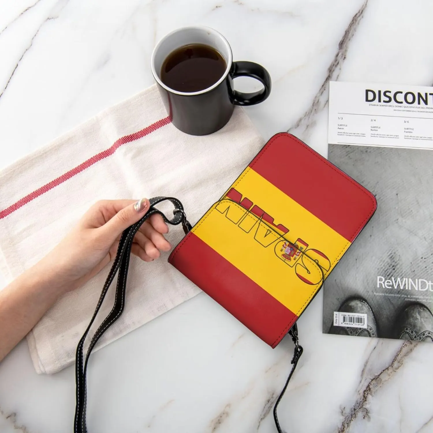 Spain Flag Spanish Women Crossbody Bags Leather Cell Phone Purse Adjustable Shoulder Bags