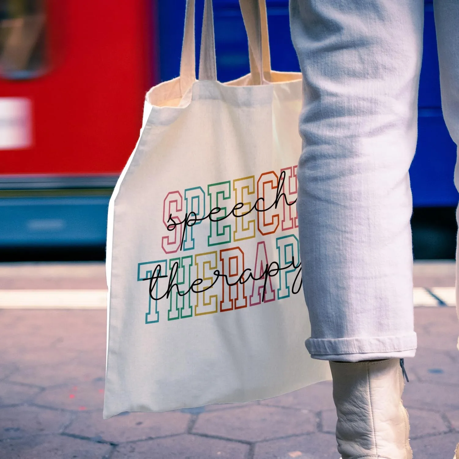 Speech Therapy Tote Bag - Speech Language Pathologist Canvas Tote Bag, Slp Canvas Shoulder Bag for Women, Slp Gifts for Speech Language Pathologist, Speech Pathologist Gifts