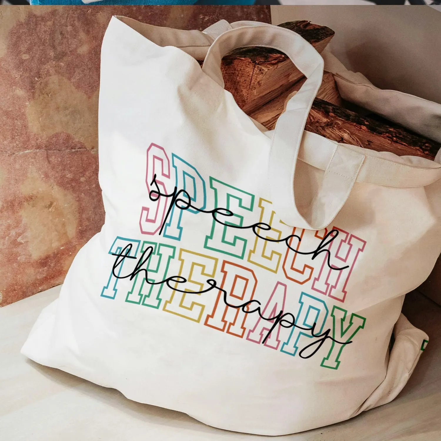 Speech Therapy Tote Bag - Speech Language Pathologist Canvas Tote Bag, Slp Canvas Shoulder Bag for Women, Slp Gifts for Speech Language Pathologist, Speech Pathologist Gifts