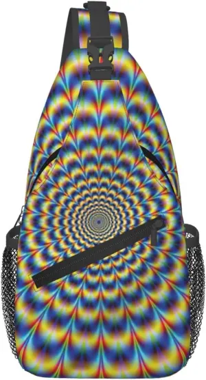 Spiral Optical Illusion Gif Print Stylish and Practical Crossbody Bag for All Your Travel and Daily Use