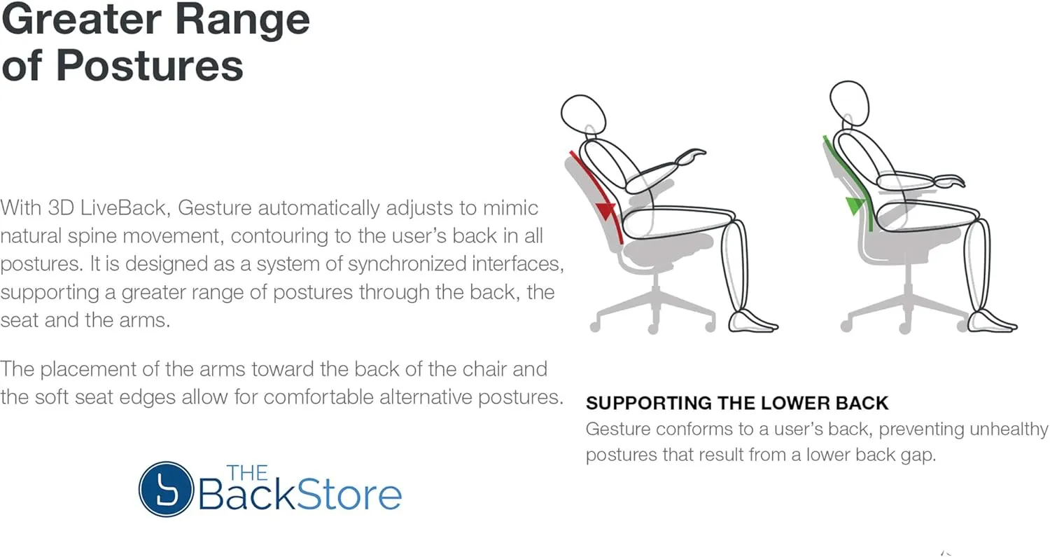 Steelcase Gesture Office Desk Chair with Headrest in Elmosoft Genuine Espresso L133 Leather Plus Lumbar Support Platinum Metallic Frame with Seagull Seat/Back Merle Arms (Light/Light)