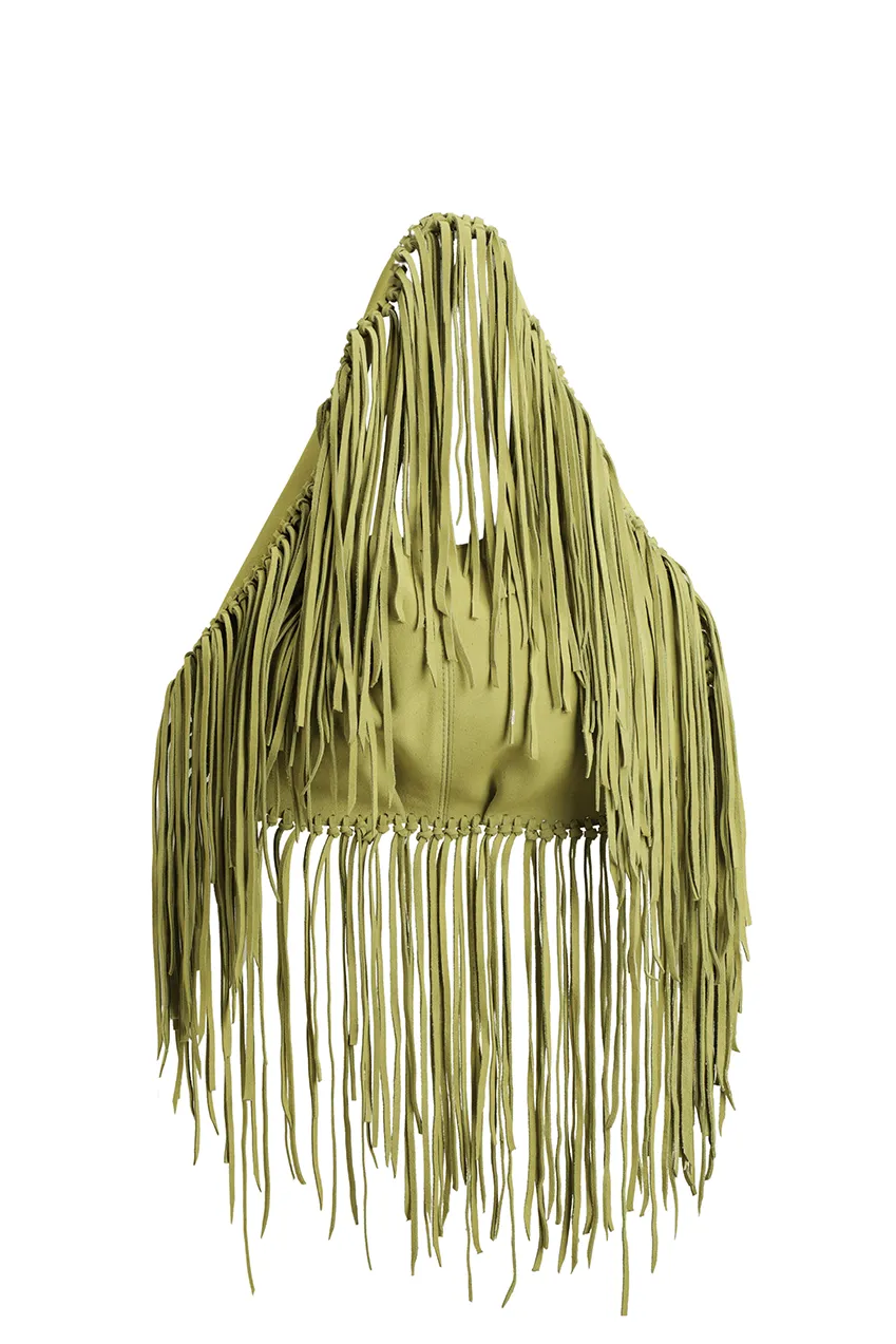 Stella Fringe Bag | Lime Green Suede - Made to Order