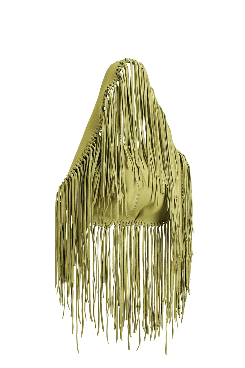 Stella Fringe Bag | Lime Green Suede - Made to Order