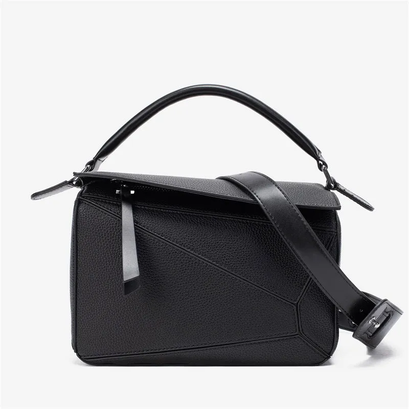 Stitching Geometric Lychee Pattern Lightweight Large Crossbody Bags