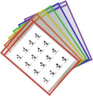 STOBOK Dry Wipe Pockets 6 Pack File Protector Bag Acid- Sheet Protectors Random Numbers Ideal for Binder Office