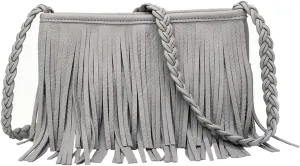 Stylish Fringe Crossbody Bag Bohemian Sling Bag Brown Lightweight Purse Hippie Small Shoulder bagTassel Leather