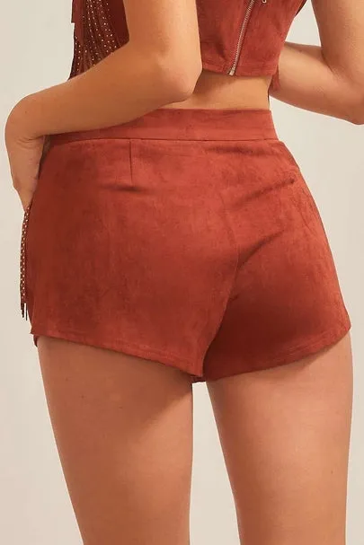 Suede Fringe Shorts