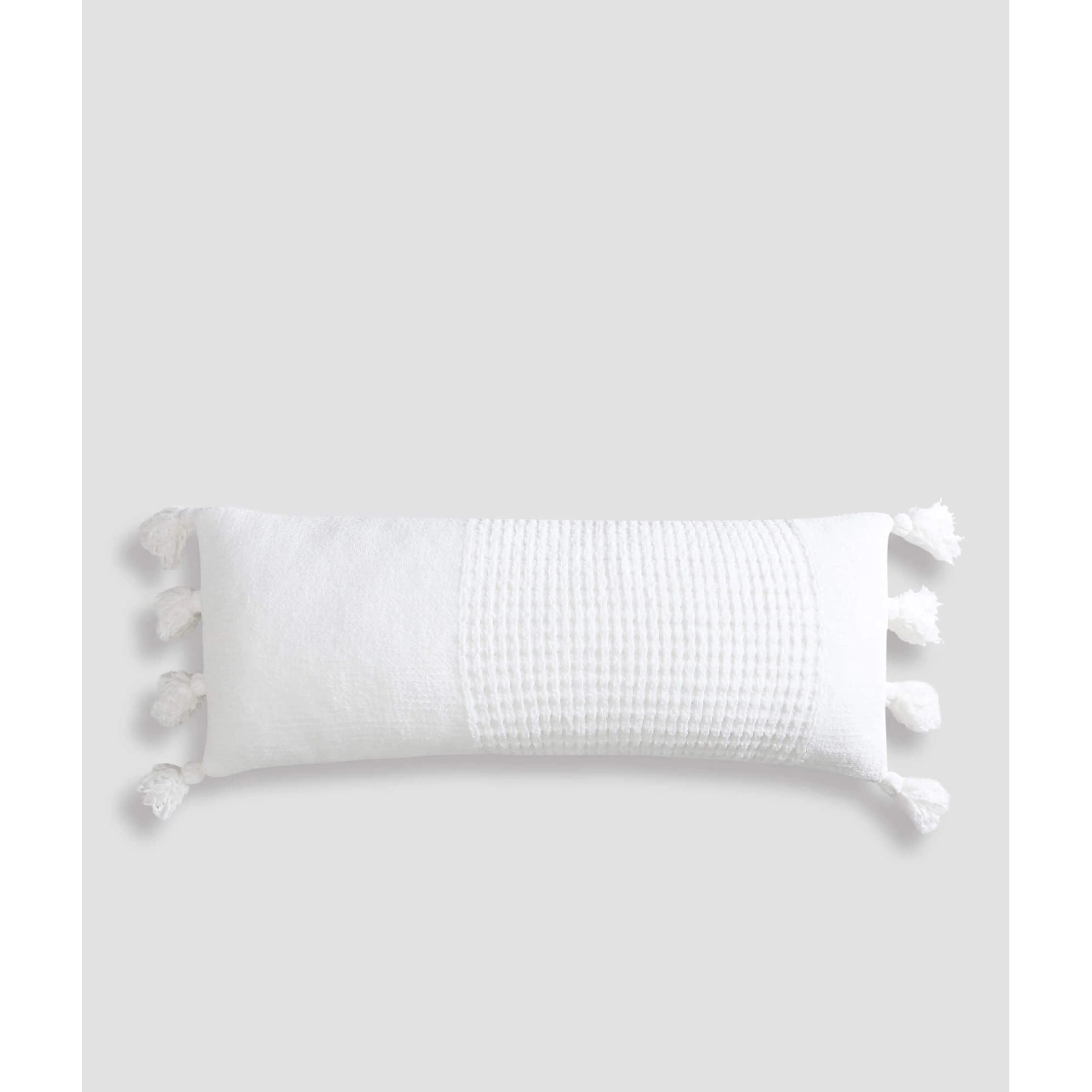 Sunday Citizen Off White Braided Pom Pom Lumbar Pillow 36 x 14