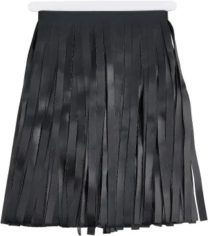 SUPERFINDINGS 1Pc 2M PU Leather Suede Fringe Trim 0.39inch Width Black Tassel Ribbon Double Side Leather Sewing Tassel Fringe for DIY Craft Skirt Dress Curtain Clothing Handbag Sewing