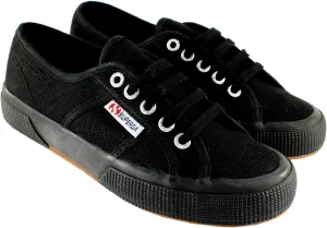 Superga Womens 2750 Cotu Classic Canvas Low Cut Retro Plimsoll Trainers - Black - 5.5