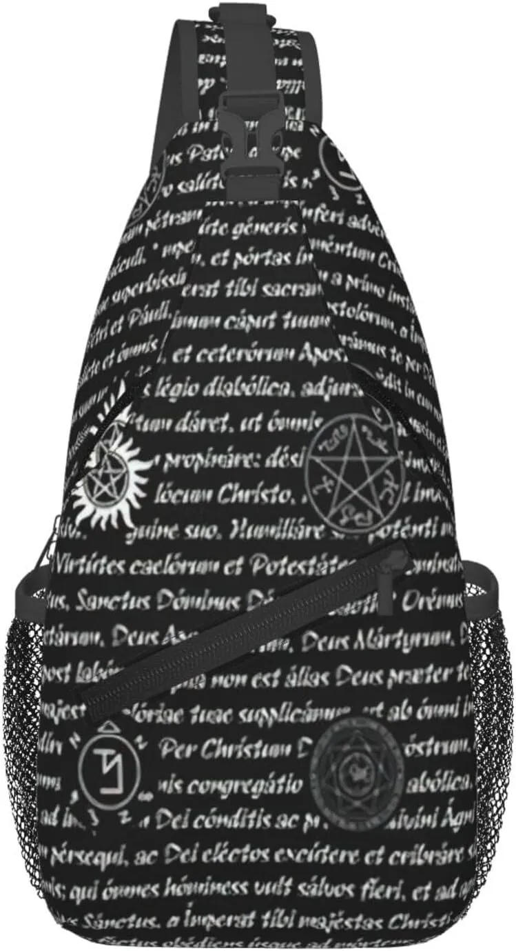 Supernatural Inspiration Print Crossbody Bag Is Suitable For Outdoor Hiking, Work, And Daily Travel
