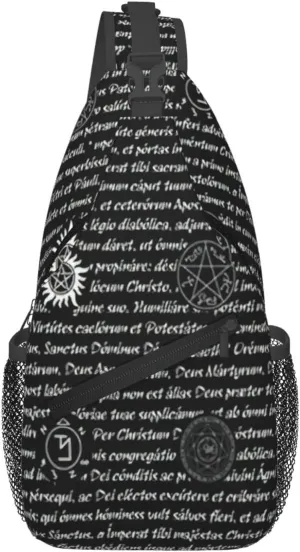 Supernatural Inspiration Print Crossbody Bag Is Suitable For Outdoor Hiking, Work, And Daily Travel