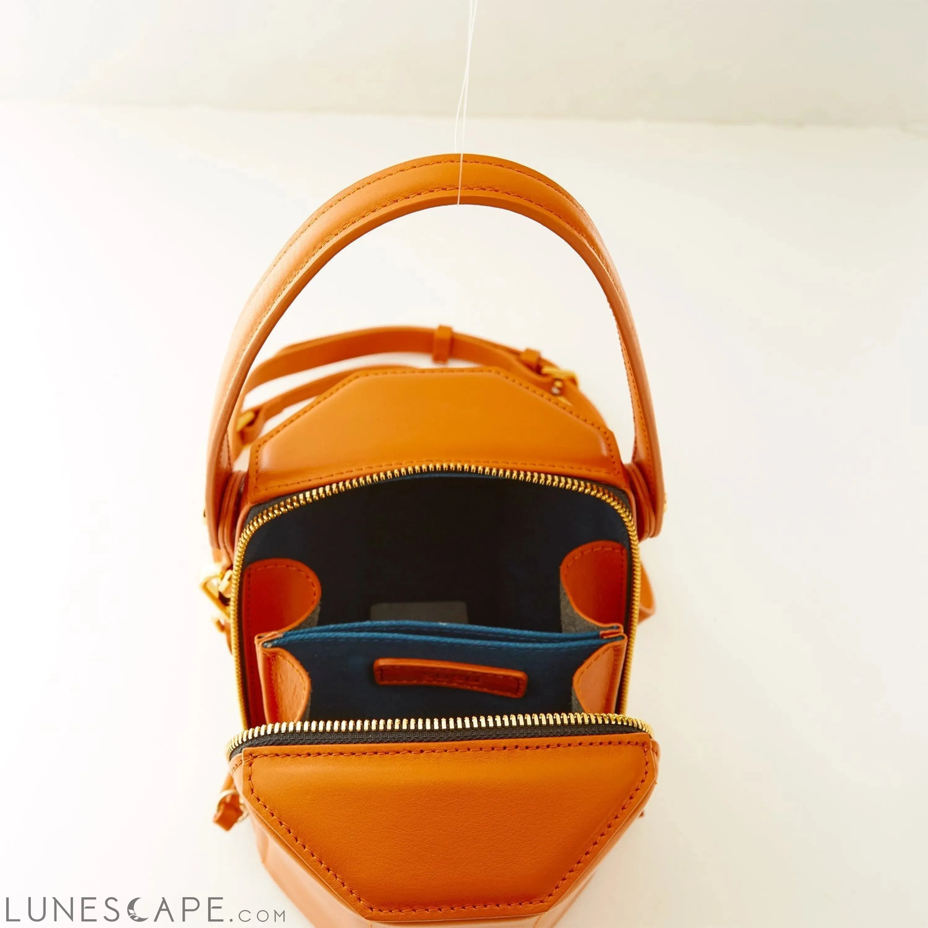 SUSU the Harper Orange Leather Bucket Bag