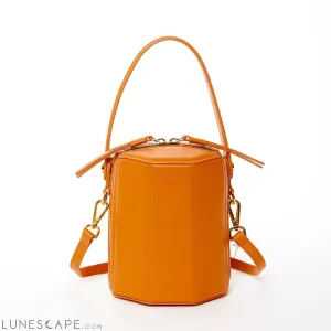 SUSU the Harper Orange Leather Bucket Bag
