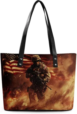 Swiss And American Flag Women Soft Leather Handbags Tote Purses Shoulder Bucket Bags