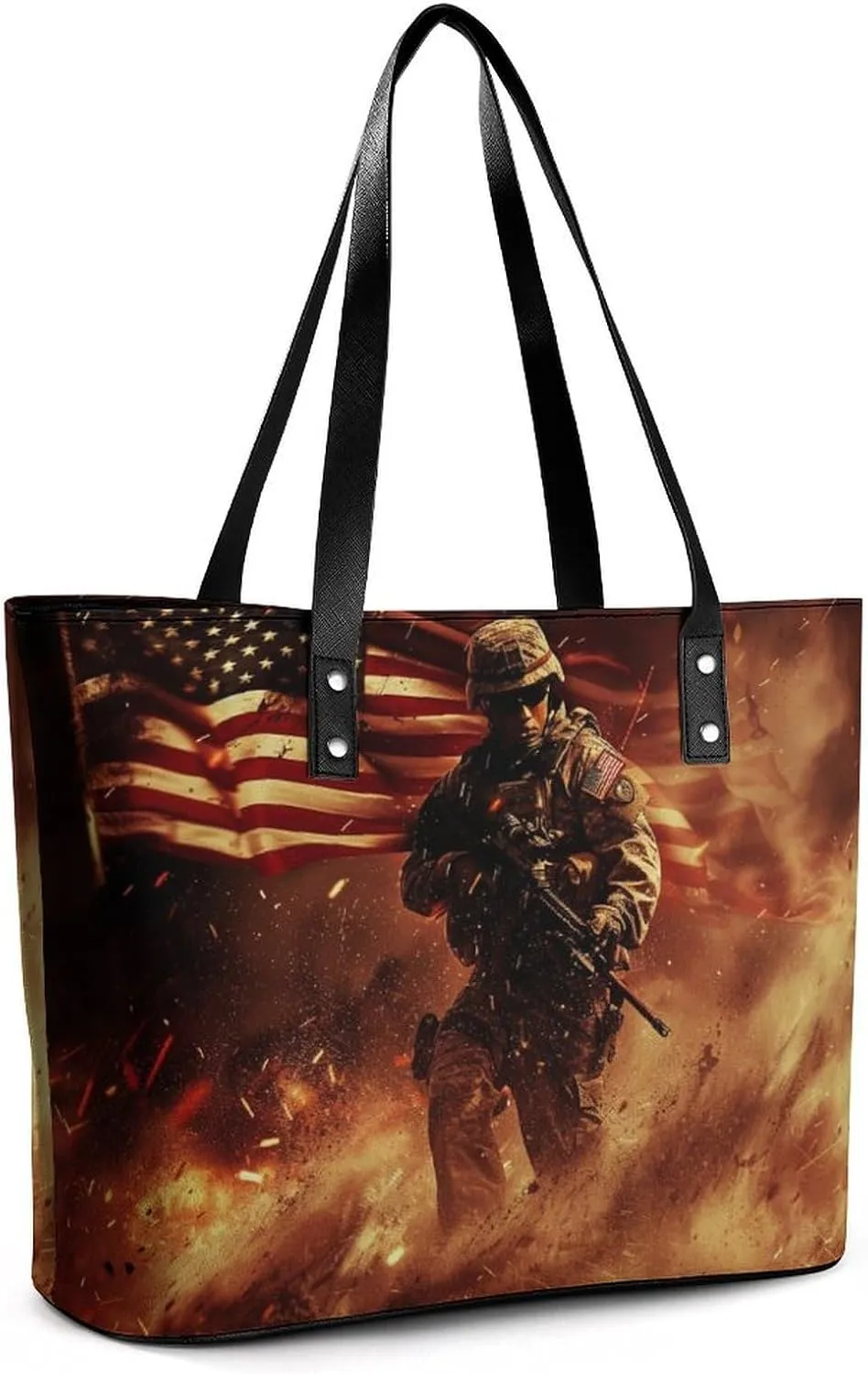 Swiss And American Flag Women Soft Leather Handbags Tote Purses Shoulder Bucket Bags