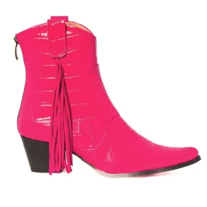 Sydney Pink Fringe Bootie
