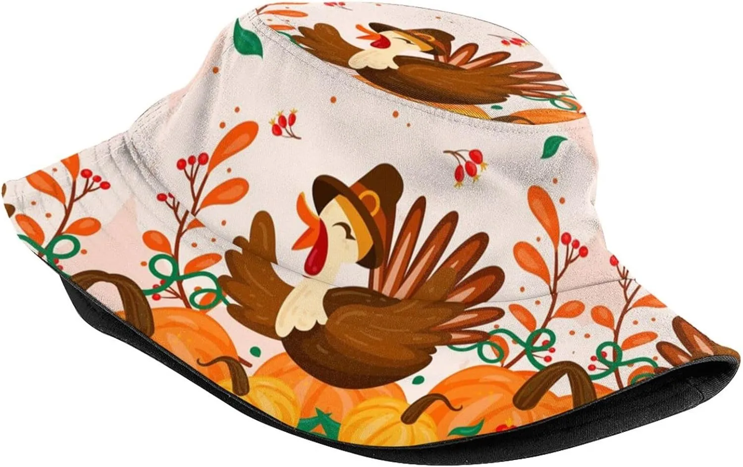 Thanksgiving Turkey Bucket Hat for Men Women Teens Packable Funny Turkey Sun Hats Fisherman Hat Cap
