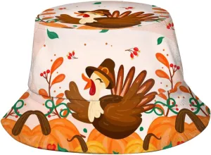 Thanksgiving Turkey Bucket Hat for Men Women Teens Packable Funny Turkey Sun Hats Fisherman Hat Cap
