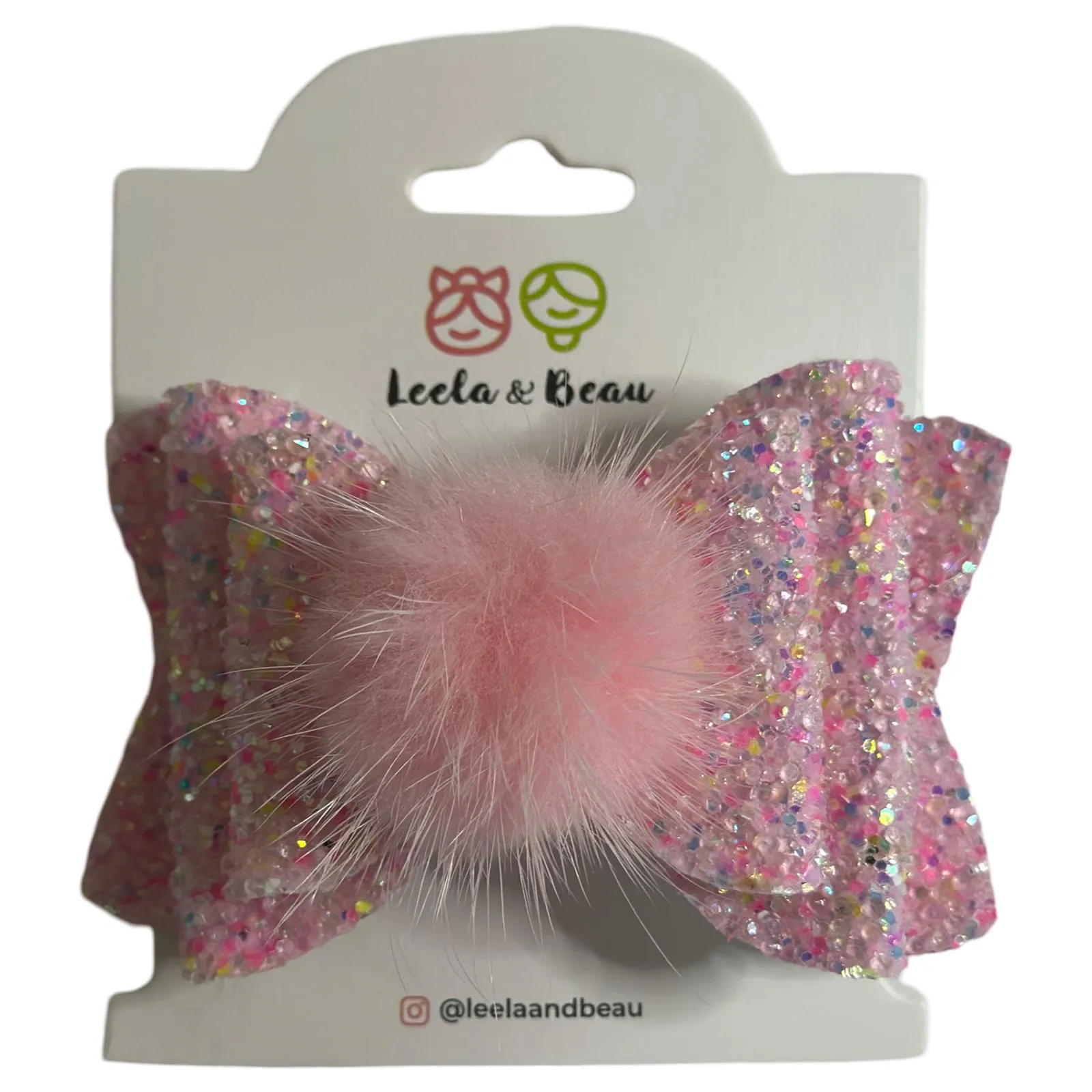 The Glitter Princess Bow with Pompom