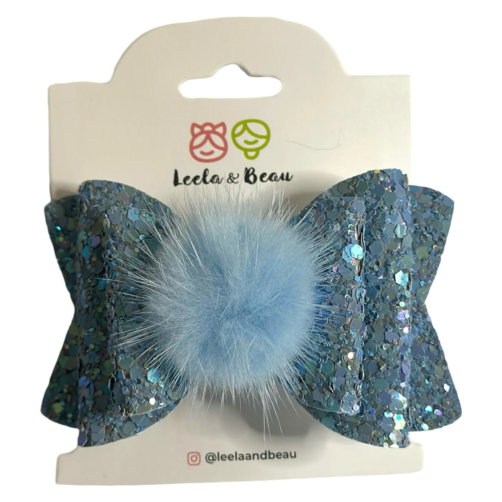 The Glitter Princess Bow with Pompom