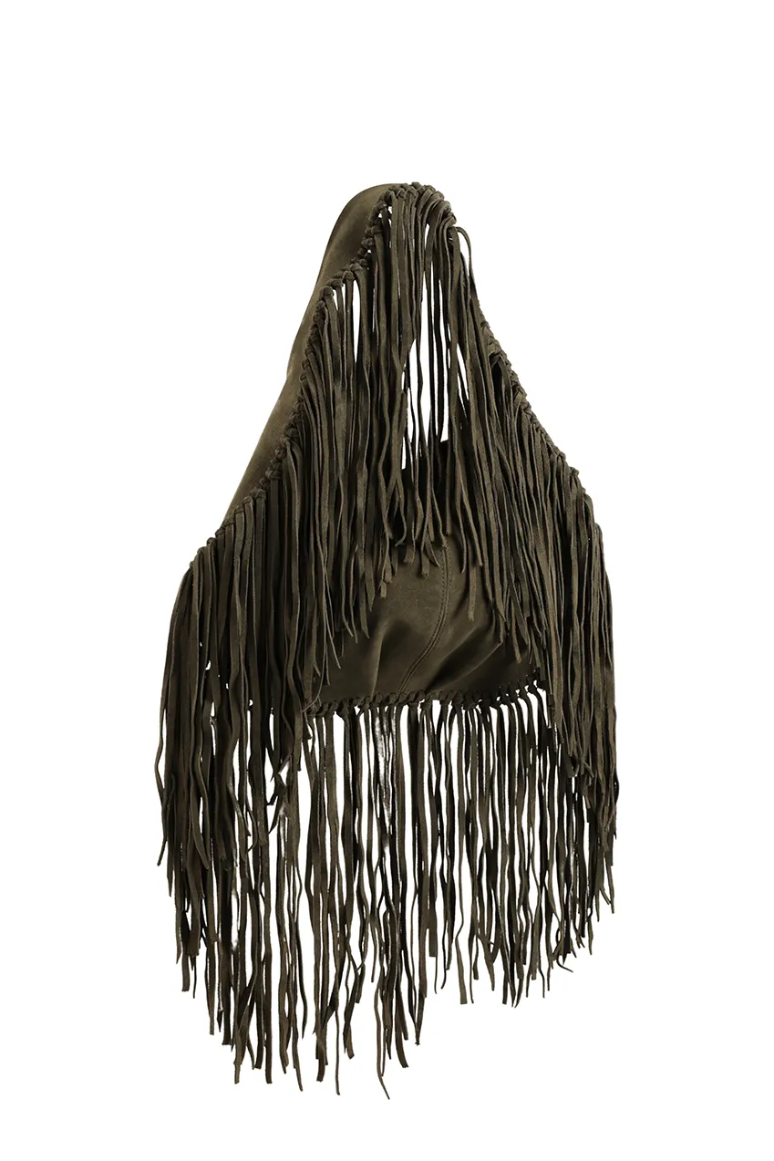 The Stella Fringe Bag | Olive Suede - Made to Order