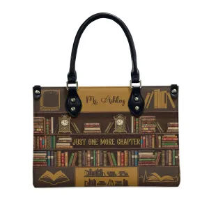 THUYPT Personalized Book Lover Leather Bag, Leather Handbags For Bookworms, Gift for Reading Lover, Handbags with Ziplock, Bags For Women Book Lover Gifts (01)