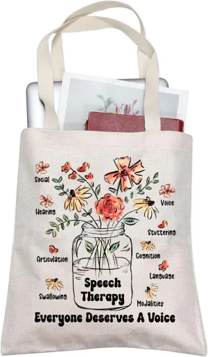 TOBGBE Speech Therapy Tote Bag - SLP & OT Graduation Gift - Appreciation Gift for Speech Language Pathologist