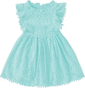 Toddler Girls Cute Pompoms Lace Floral Elegant Retro Swing Party Dress