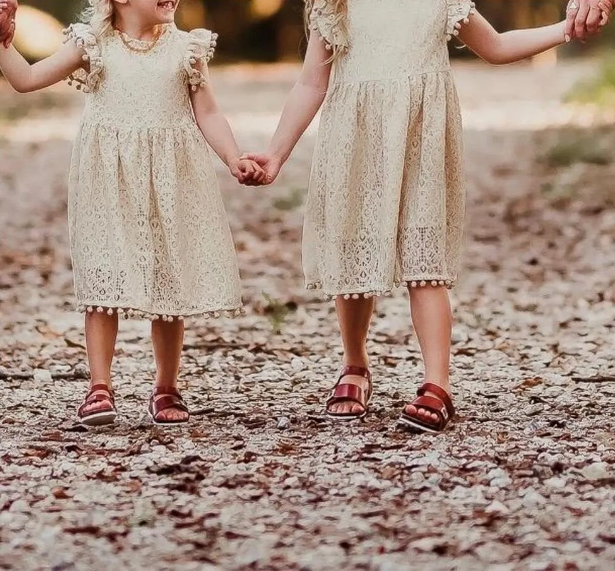 Toddler Girls Cute Pompoms Lace Floral Elegant Retro Swing Party Dress
