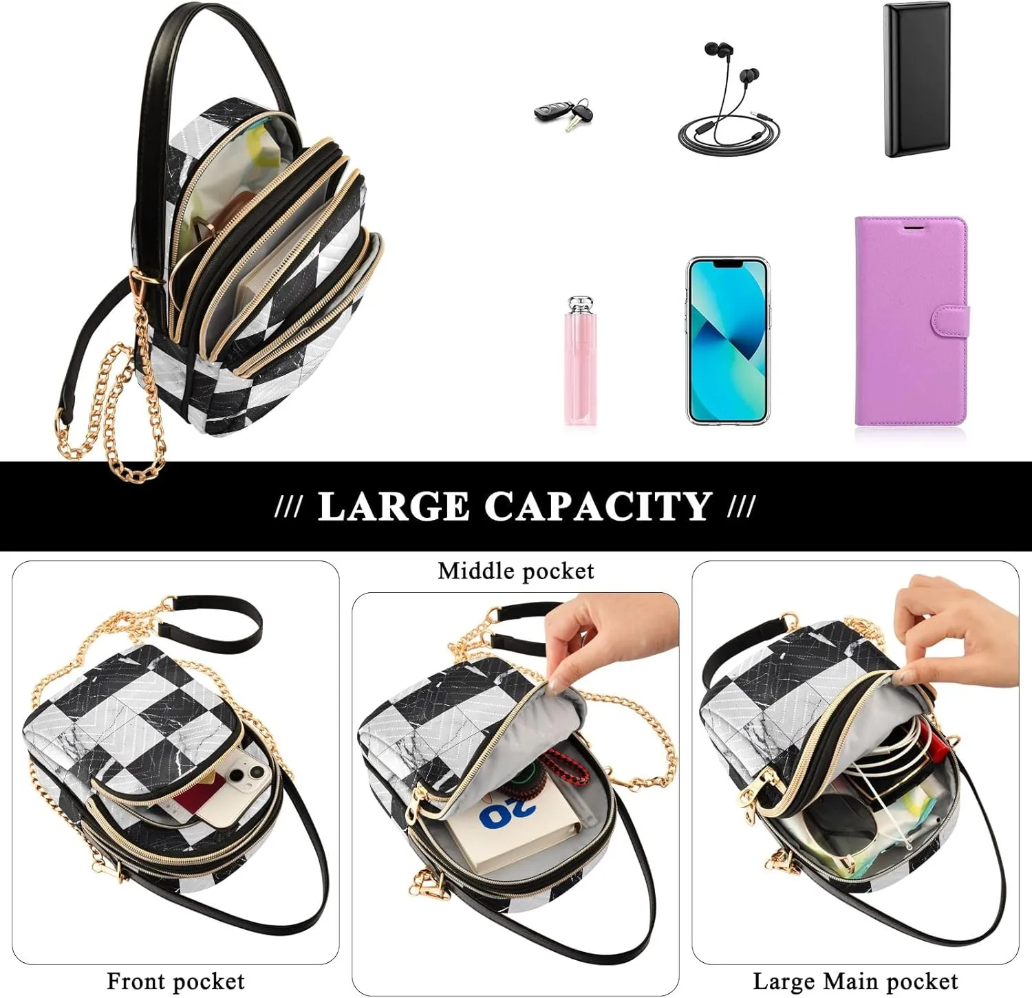 Top View of Beach with Sand Handbags for Women Crossbody Bag Shoulder Handbags