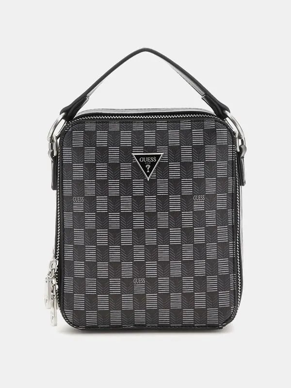 Torino Geometric-Print Mini Crossbody Bag