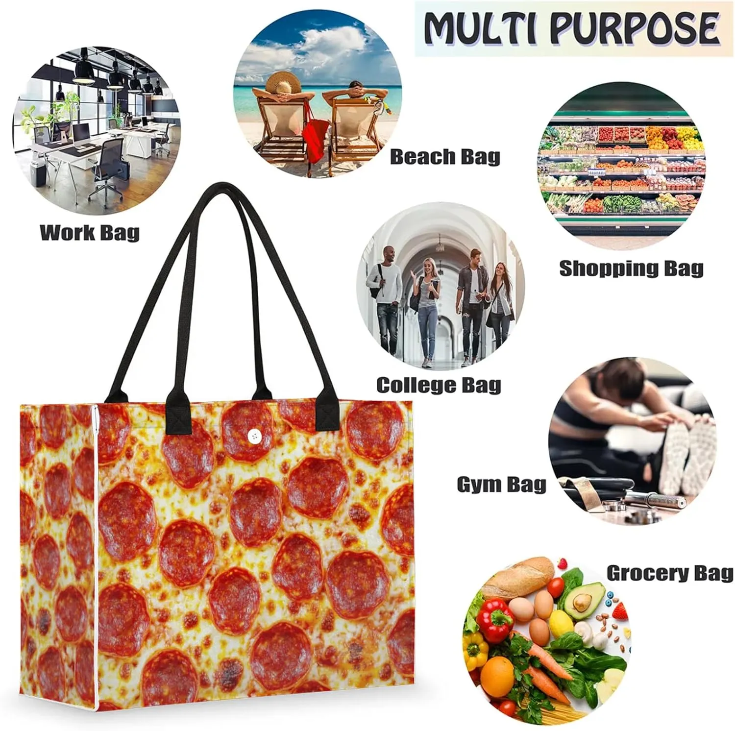 Tote Bag for Women Reusable Canvas Shoulder Bag