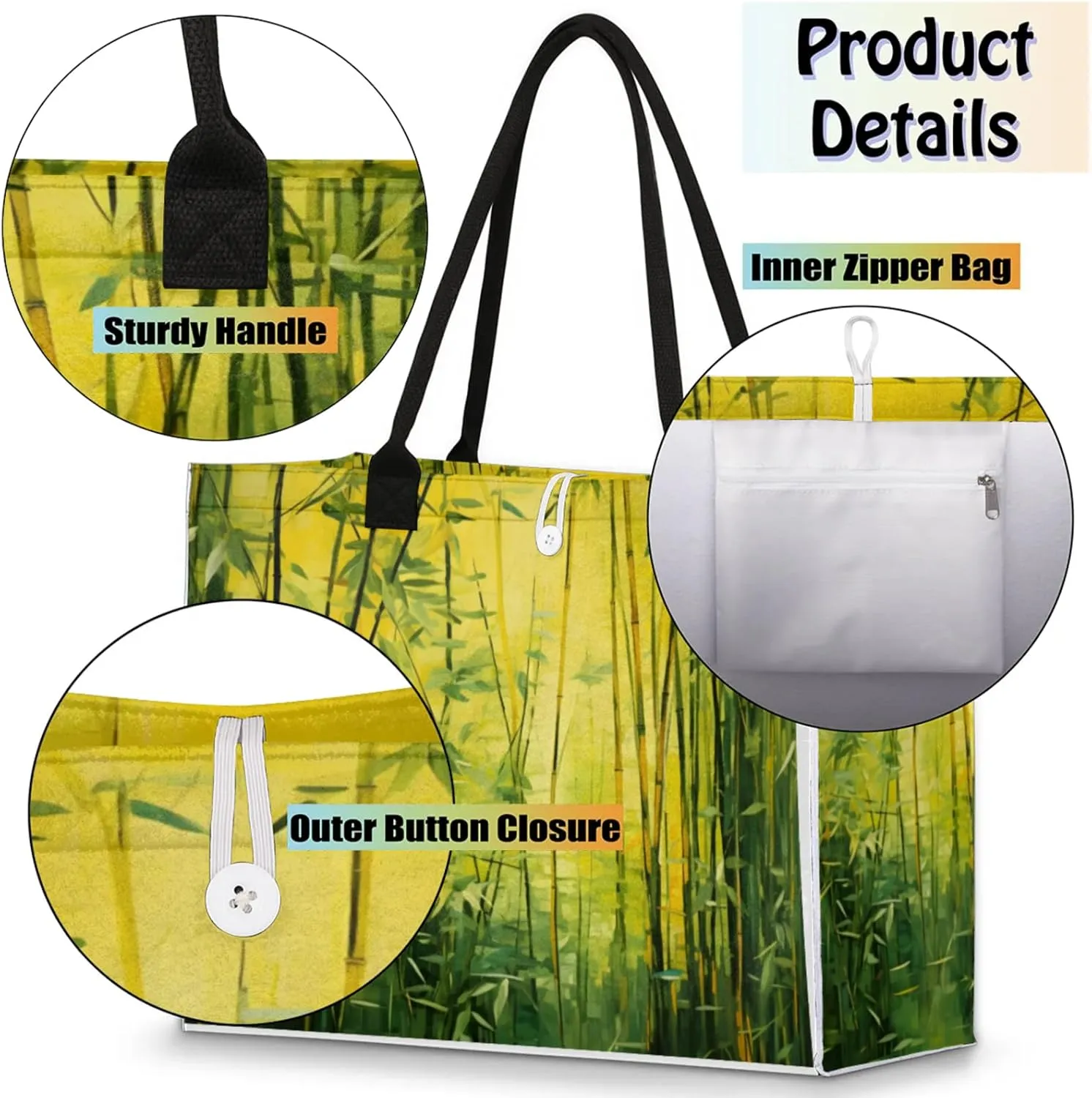 Tote Bag for Women Reusable Canvas Shoulder Bag