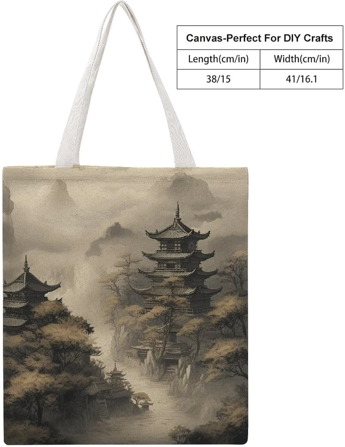 Tote Bag Reusable On Smooth Moss Grocery Bag Canvas Shopping Bag with Inner Pocket for Women